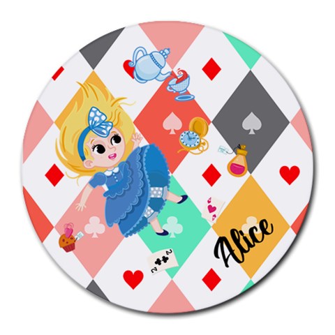 Personalized Alice Name Round Mousepad By Katy Front