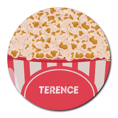 Personalized Popcorn Name Round Mousepad By Katy Front