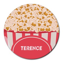 Personalized Popcorn Name Round Mousepad