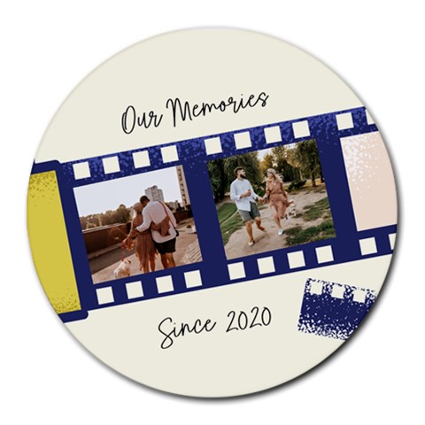 Personalized Film Photo Name Round Mousepad By Katy Front