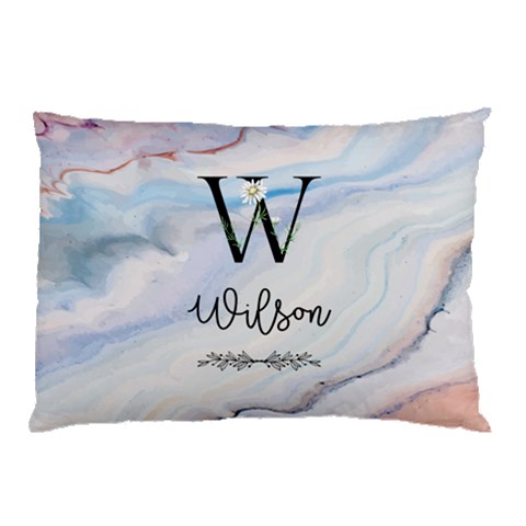 Personalized Initial Name Color Marble Pillow Case By Joe 26.62 x18.9  Pillow Case