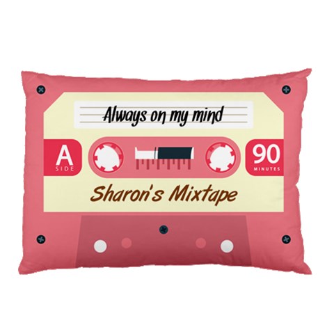 Personalized Cassette Tape Name Pillow Case By Joe 26.62 x18.9  Pillow Case