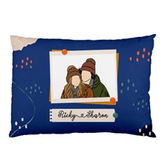 Personalized Photo Illustration Lover Name Pillow Case