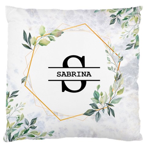 Personalized Initial Name Floral Large Cushion Case By Joe Front
