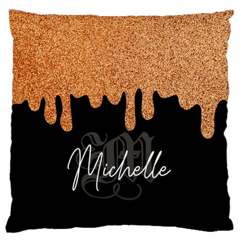 Personalized Glitter Initial Name Large Cushion Case By Joe Front