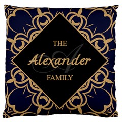 Personalized Initial Name Floral Ornament Large Cushion Case - Large Cushion Case (One Side)