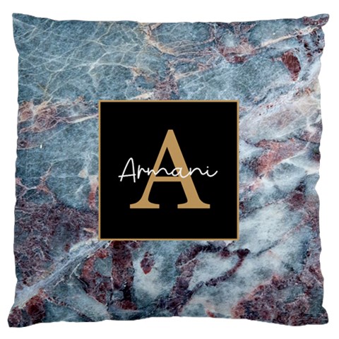Personalized Initial Name Marble Large Cushion Case By Joe Front