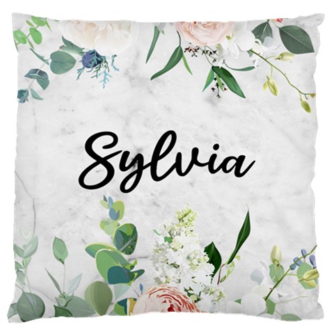Personalized Name Floral Large Cushion Case By Joe Front