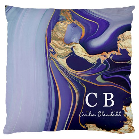 Personalized Initial Name Marble Large Cushion Case By Joe Front