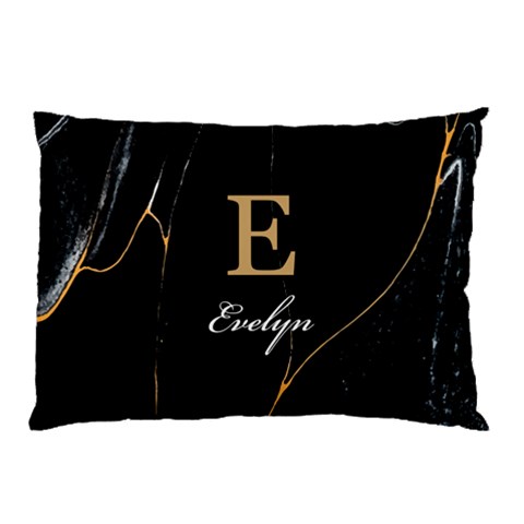 Personalized Initial Name Marble Pillow Case By Joe Back