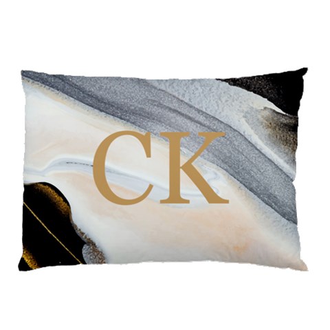 Personalized Initial Marble Pillow Case By Joe Front