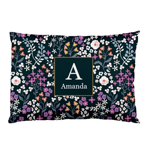 Personalized Floral Pattern Initial Name Pillow Case By Joe Front