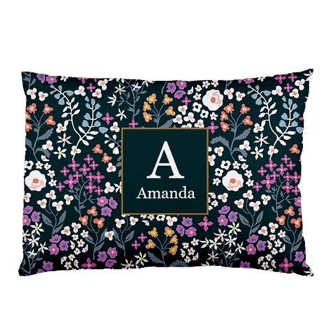 Personalized Floral Pattern Initial Name Pillow Case By Joe Back