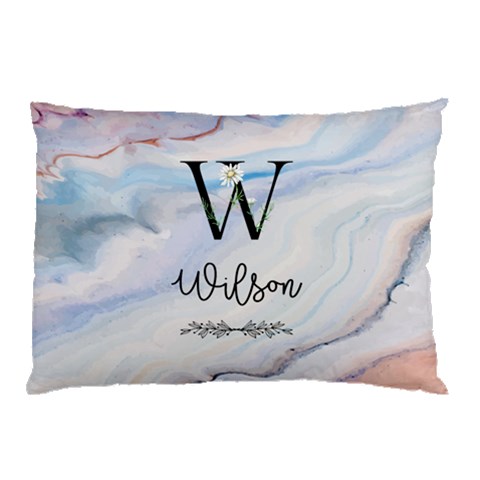 Personalized Initial Name Color Marble Pillow Case By Joe Front