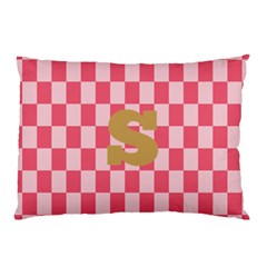 Personalized Checkered Initial Pillow Case - Pillow Case (Two Sides)