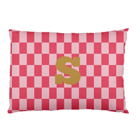 Personalized Checkered Initial Pillow Case By Joe Back