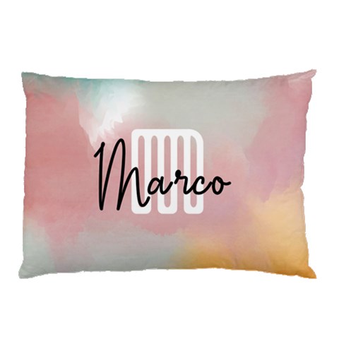 Personalized Watercolor Initial Name Pillow Case By Joe Back