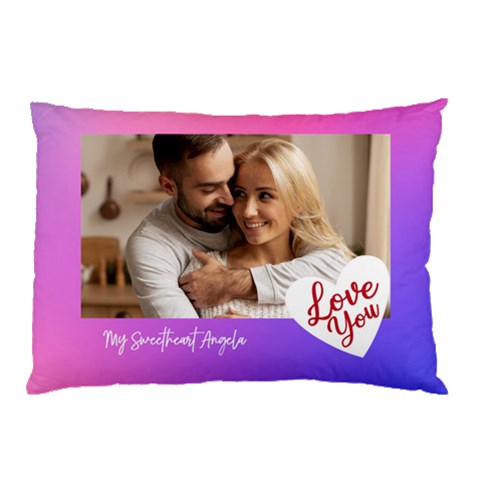 Personalized Photo Love You Any Text Pillow Case By Joe 26.62 x18.9  Pillow Case