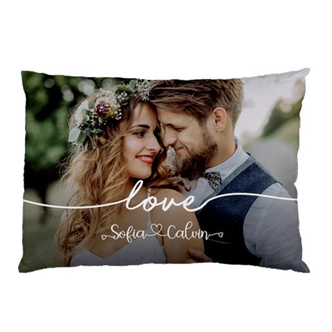 Personalized Love Couple Wedding Name Pillow Case By Joe 26.62 x18.9  Pillow Case