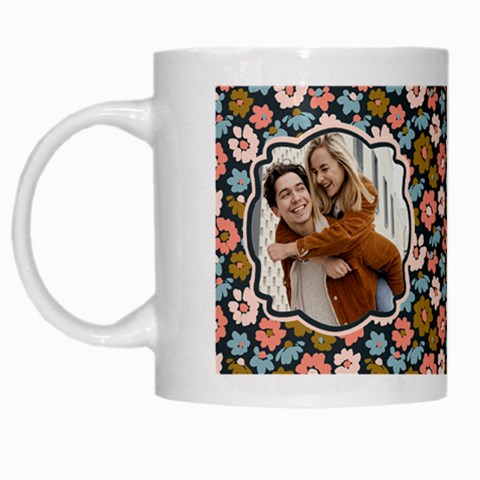 Personalized Floral Pattern Photo Couple Name Mug By Joe Left