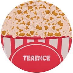 Personalized Popcorn Name Round Tile Coaster - UV Print Round Tile Coaster