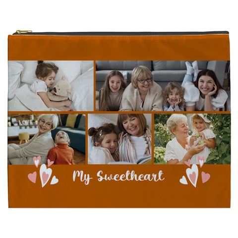 Personalized Photo Any Text Name My Sweetheart Cosmetic Bag By Joe Front