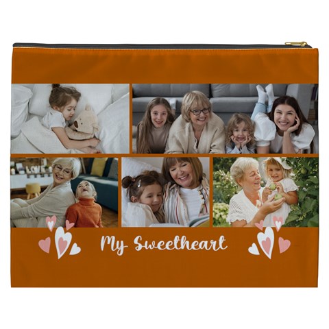 Personalized Photo Any Text Name My Sweetheart Cosmetic Bag By Joe Back