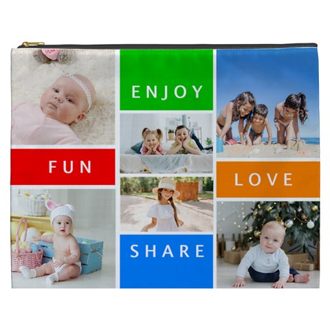 Personalized Photo Any Text Name Cosmetic Bag By Joe Front