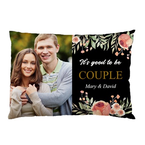 Personalized Photo Couple Name Any Text Pillow Case By Joe 26.62 x18.9  Pillow Case