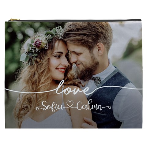 Personalized Love Couple Wedding Name Cosmetic Bag By Joe Front