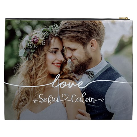 Personalized Love Couple Wedding Name Cosmetic Bag By Joe Back