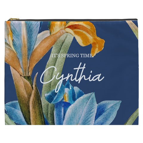 Personalized Floral Spring Time Name Cosmetic Bag By Joe Front