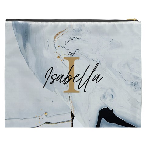 Personalized Initial Name Marble Cosmetic Bag By Joe Back