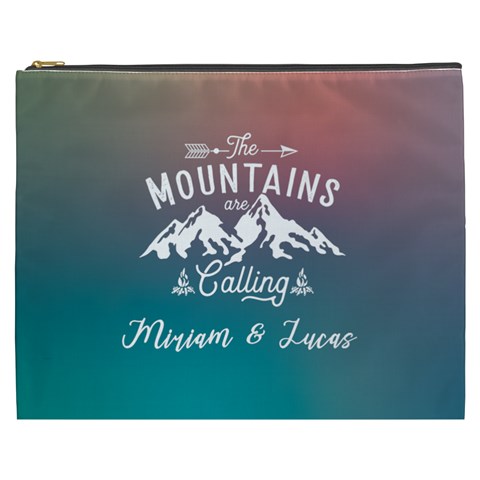 Personalized The Mountain Are Calling Name Cosmetic Bag By Joe Front