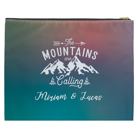 Personalized The Mountain Are Calling Name Cosmetic Bag By Joe Back