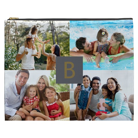 Personalized Photo Initial Cosmetic Bag By Joe Front