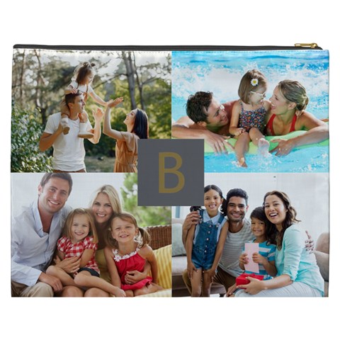 Personalized Photo Initial Cosmetic Bag By Joe Back