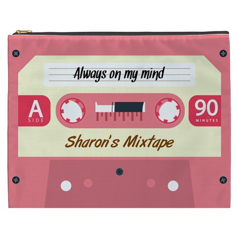 Personalized Cassette Tape Name Cosmetic Bag By Joe Front
