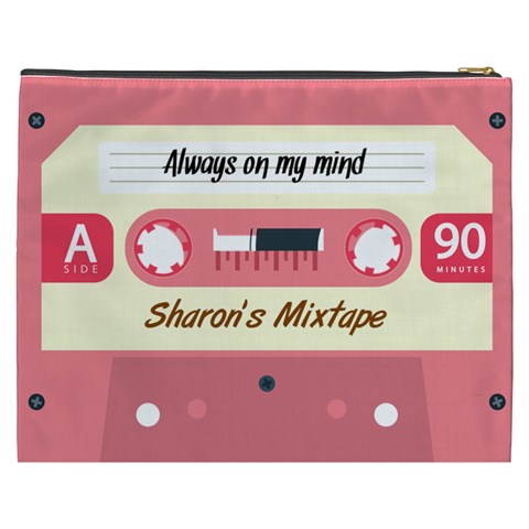 Personalized Cassette Tape Name Cosmetic Bag By Joe Back