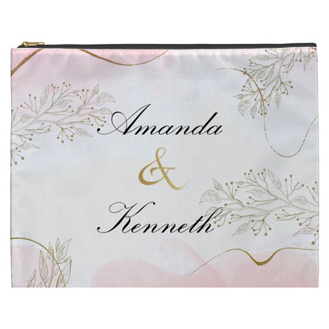 Personalized Wedding Couple Name Cosmetic Bag By Joe Front