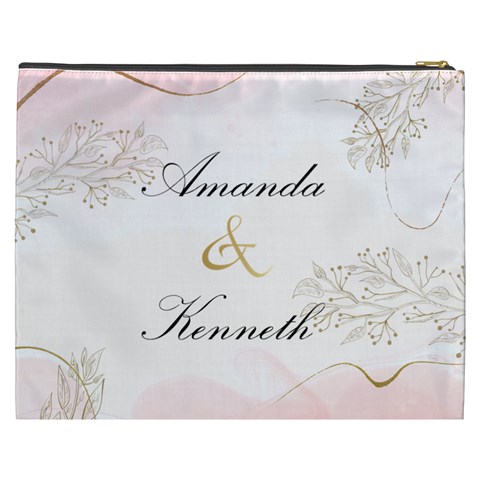 Personalized Wedding Couple Name Cosmetic Bag By Joe Back