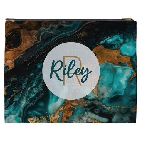 Personalized Marble Name Cosmetic Bag By Joe Back