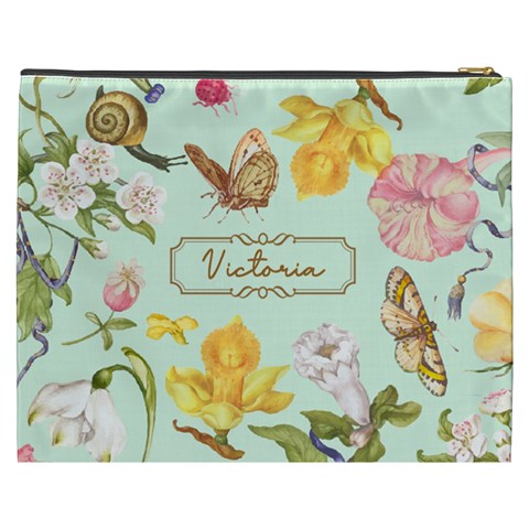 Personalized Floral Name Cosmetic Bag By Joe Back