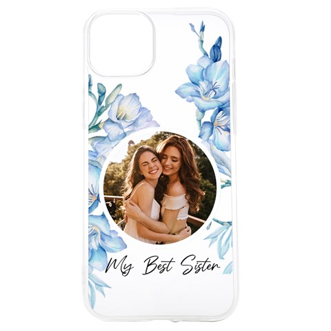 Personalized Blue Flower Photo Uv Print Case By Katy Front
