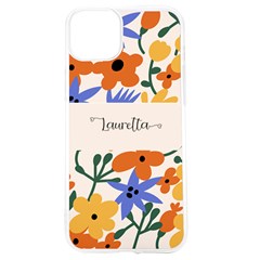 Personalized Flower Pattern Name UV Print Case - iPhone 15 TPU UV Print Case