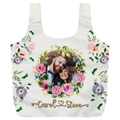 Personalized Floral wreath Love Photo Name Recycle Bag (6 styles) - Full Print Recycle Bag (XXXL)