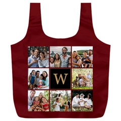 Personalized Initial 8 Photo Large Cushion Recycle Bag - Full Print Recycle Bag (XXXL)