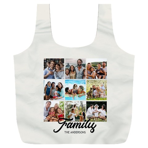 Personalized 9 Photo Family Name Any Text Recycle Bag By Joe Front
