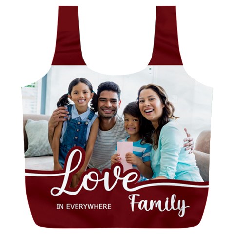 Personalized Love Family Photo Recycle Bag By Joe Back
