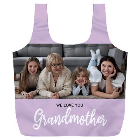 Personalized Photo We Love You Grandmother Any Text Recycle Bag By Joe Front